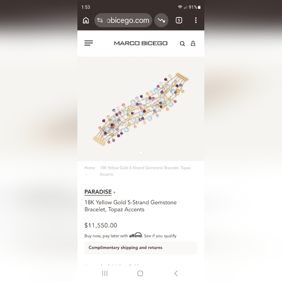 Marco Bicego Mutli Stone 18k Gold Bracelet - Picture 10 of 10